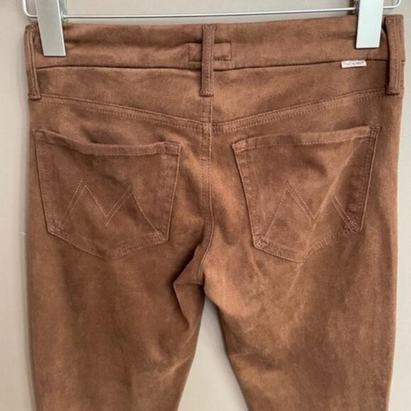 Mother The Looker Texas Rein Faux Suede Pants in Brown Size 27 - Picture 3 of 10